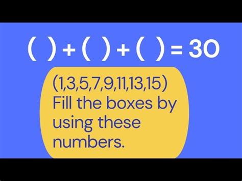 SOLUTION: Sum of three odd number is equal to 30,using .